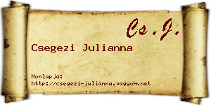 Csegezi Julianna névjegykártya
